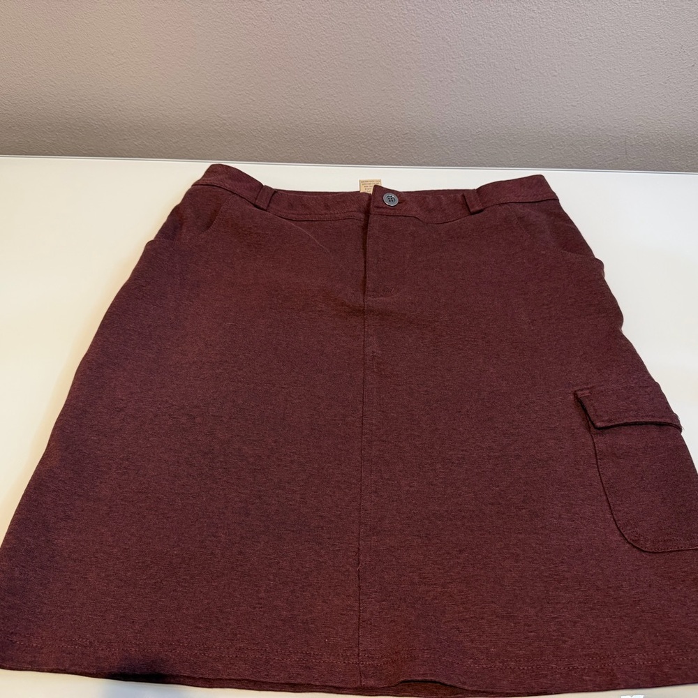 Duluth Trading Co A-Line Skirt in Rich Maroon